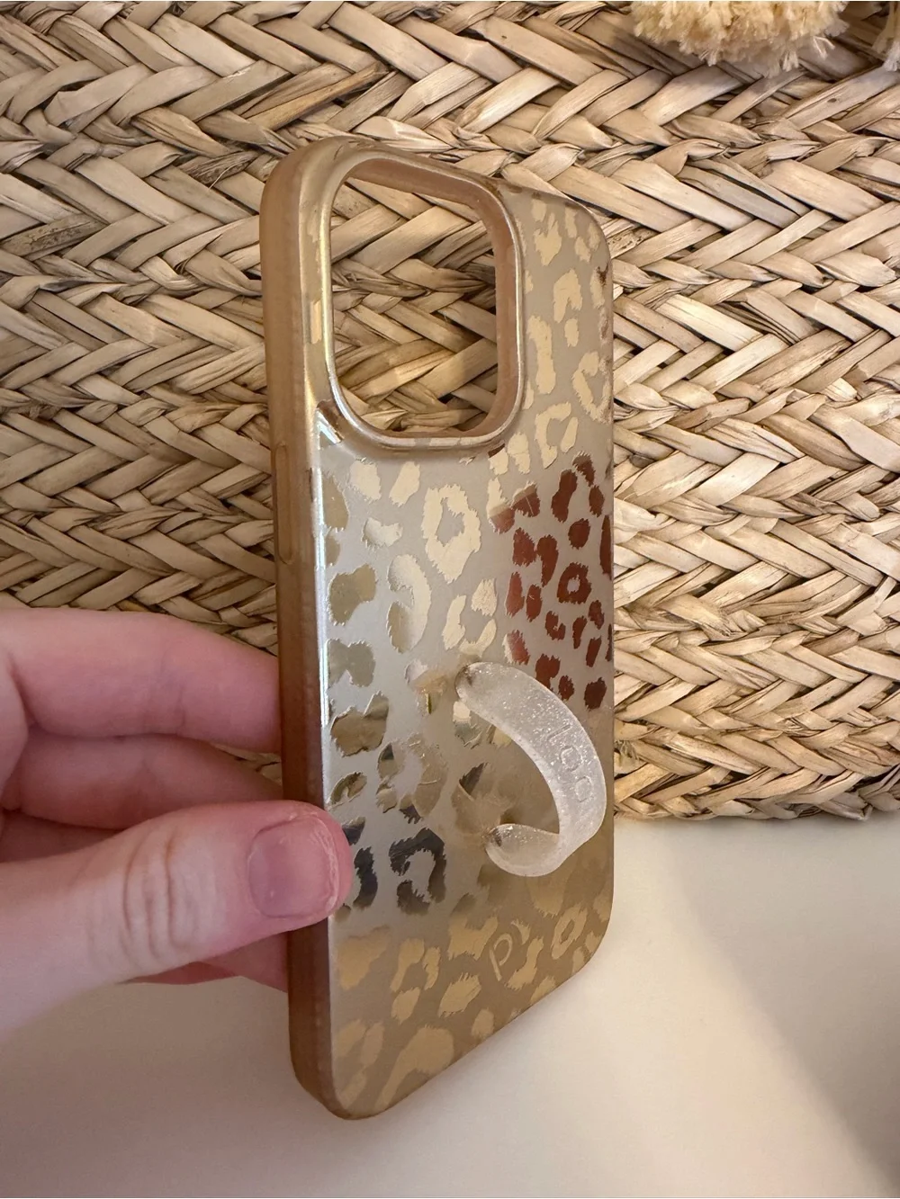 Gold Leopard Loopy  iPhone 14 Pro Max Case with matching sleeve